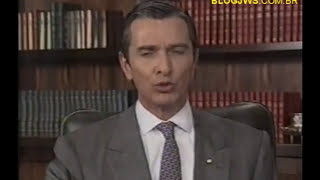 1992  Pronunciamento de Collor na TV antes do impeachment  completo wmv [upl. by Grogan]