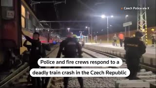 Czech train crash leaves several dead  REUTERS [upl. by Nnainot]