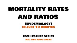 MORTALITY RATES and RATIOS  Epidemiology  Lecture 2  PSM Community Medicine MEDVIDSMADESIMPLE [upl. by Barnaba597]