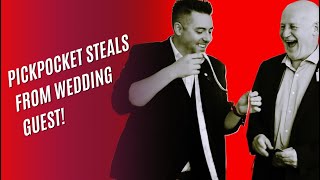 Pickpocket steals from a wedding guest ATTENZIONE PICKPOCKET attenzionepickpocket Prank Magic [upl. by Delcina143]