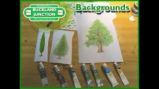 Painting watercolour trees to add to the Model Railway background at Buckland Junction Alan in loft [upl. by Niessuh]