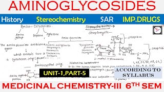 AMINOGLYCOSIDES ANTIBIOTICS  History SAR Stereochemistry MAO Chemical Degradation  Med Chemistry3 [upl. by Shellie]