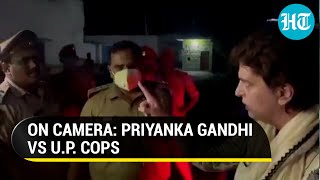 ‘Warrant nikalo…’ How Priyanka Gandhi fought with cops on way to Lakhimpur Kheri detained [upl. by Ainola]