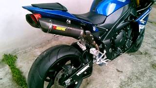 Yamaha R1 2009 Full System Akrapovic Power Commander [upl. by Custer]