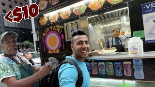 Indian Street Food in NYC Breakfast to Dinner Challenge under 10 [upl. by Einahteb841]