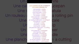 Les ustensiles de cuisine P1 Kitchenette ustensiles P1 [upl. by Cirdahc]