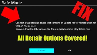 Connect a USB storage device that contains an update file for reinstallation  Cannot Start the PS4 [upl. by Ielarol]