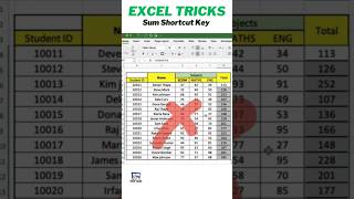 How to use Sum Function Shortcut key in Excel tricks  exceltech exceltips automation dataentry [upl. by Audri]