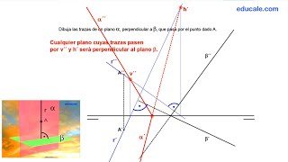 EVAU  Dibuja las trazas de un plano alfa perpendicular a beta que pasa por el punto dado A [upl. by Nileuqcaj]