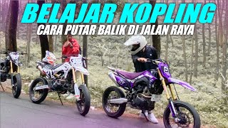 BELAJAR MOTOR KOPLING PAKE CRF 150 SUPERMOTO [upl. by Trinidad]