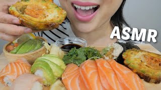 ASMR SUSHI Monkey Brain Atlantic Salmon Sashimi Sushi Ball with Avocado Sunomono NO Talking  NE [upl. by Shamrao]