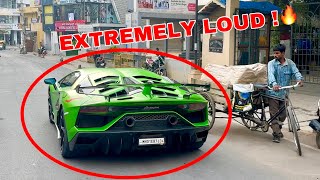 LOUDEST LAMBORGHINI IN INDIA  W NOVITEC EXHAUST CRAZY FLYBY SOUNDS [upl. by Lamhaj]