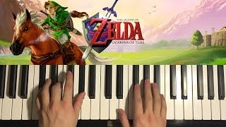 How To Play  Zelda Ocarina of Time Theme Piano Tutorial Lesson [upl. by Hefter]