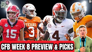 College Football Week 8 Preview amp Picks  GeorgiaTexas AlabamaTennessee amp MORE  The Groff Show [upl. by Yonah]