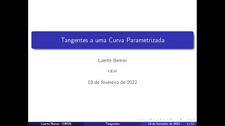 Tangentes a uma Curva Parametrizada [upl. by Lejna451]