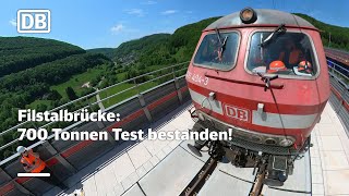 Filstalbrücke besteht 700 Tonnen Test Deutsche Bahn prüft Neubaustrecke Wendlingen–Ulm [upl. by Westhead500]