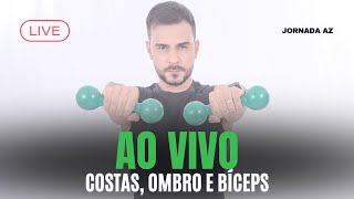 🔴 AO VIVO  Costas Ombro e Bíceps  Desafio 21 dias  Treino em Casa  Academia  Musculação [upl. by Epilif]