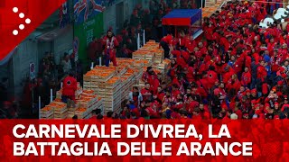 LIVE Carnevale dIvrea 2024 la battaglia delle arance diretta video [upl. by Yldarb]