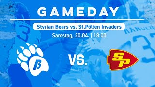 BearsTV AFL DIV I Football Live  GBG Graz Styrian Bears vs St Pölten Invaders 🏈 [upl. by Itsyrk]