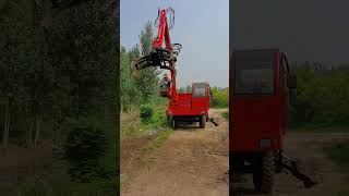 Agricultural fourwheel drive and foursimilar truckmounted cranedigger allinone machine P5144 [upl. by Annaitsirhc885]