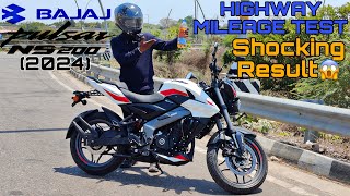 Bajaj Pulsar Ns 200 bs7 2024 new Led Headlight  Mileage Test  yeh toh ummeed se jada chal gyi😮 [upl. by Carey]