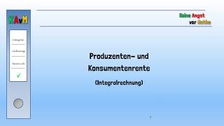 Produzenten und Konsumentenrente [upl. by Eedna]