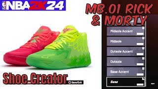 How To MAKE Puma MB01 quotRick amp Mortyquot Left Shoe In NBA 2K24  Shoe Creator [upl. by Hendricks]