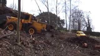 travaux de terrassement Komatsu WA 600 et Volvo A40D [upl. by Tuck]