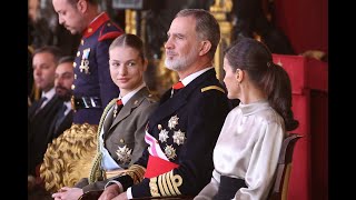 Los Reyes acompañados de la Princesa de Asturias presiden el acto solemne de la Pascua Militar [upl. by Llednahs774]