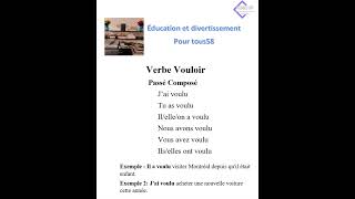 Verbe vouloir au passé composé Verbe du 3ème groupe [upl. by Ethelda774]