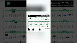 Calendário 2025 com feriados de todo Brasil 🇧🇷  versão 20 googlesheets planner calendario [upl. by Schinica]