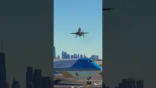 United States Jet Fighters F35 escorting Air Force One and landing [upl. by Virnelli]