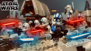 LEGO Star Wars the Clone Wars battle  501st clone invasion of Jedha City StopMotion Animation [upl. by Einneb]