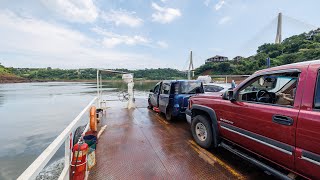 Crossing South Americas Triple Frontier Border  Argentina to Paraguay via ferry [upl. by Trevorr]