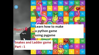 Snakes and Ladder game in python  Part 1  Pygame tutorial [upl. by Stanislaus]