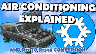 Air Conditioning Explained  How It Works and How To Fix It R12 to R134a Conversion  Volvo 740 [upl. by Perlie]