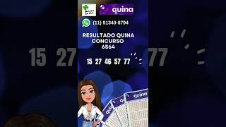 Resultado Quina concurso 6564 quina [upl. by Ainslie]