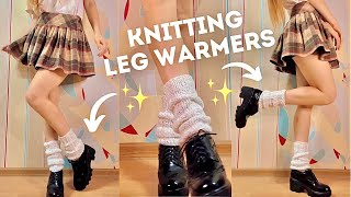 KNITTING LEG WARMERS😍  BEGGINER FRIENDLY ✨ [upl. by Ramyar]