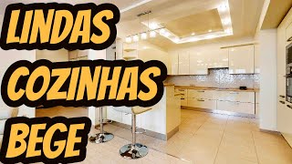 Modelos ideias Cozinhas neutras decoradas cor bege Fotos bonitas modernas para decoração combinações [upl. by Eadahs492]