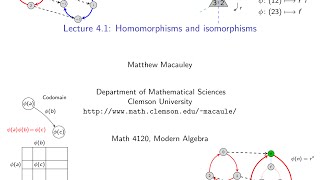 Visual Group Theory Lecture 41 Homomorphisms and isomorphisms [upl. by Epp]