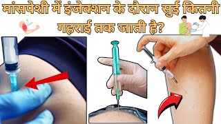 intramuscular injection needle skin me kitani ander tak Jani chaiye [upl. by Elttil]