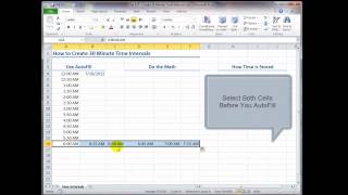 How to Create 30 Minute Time Intervals in Excel [upl. by Naanac]