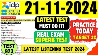 IELTS Listening Practice Test 2024 with Answers  21112024  Test No  923 [upl. by Cad]