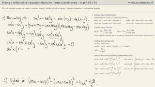Trygonometria  wzory i własności w zadaniach dowodowych  kurs rozszerzony [upl. by Ahsinwad]