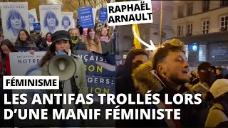 Le Collectif Némésis trolle les féministes en plein Paris Raphaël Arnault intervient [upl. by Eetnahs231]