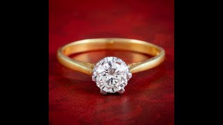 Edwardian Style Diamond Solitaire Ring 085ct Diamond [upl. by Jerrilee]