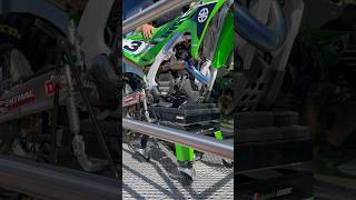 A close up look at Romain Febvre’s Kawasaki KX 450 F in Lommel 2024 👀 kx450 kx450f mx mxgp [upl. by Arissa40]