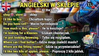 Angielski w sklepie na zakupach kupowanie zwroty i słówka  At the shop in English [upl. by Elkcim]