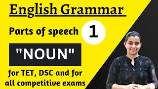 Parts of speech part1 NOUN  English grammar in Telugu TET DSC  english grammar for all exams [upl. by Ragan]