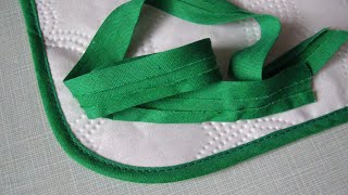 How to Stitch on Double Fold Bias Tape How To Sew Bias Tape around Rounded Edge [upl. by Aicile]